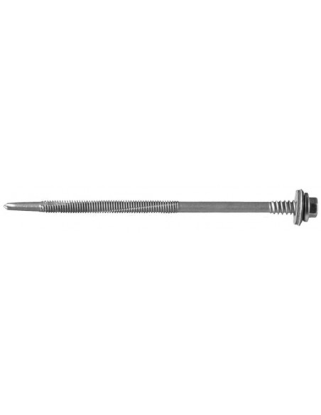 Vis AutoPerceuse acier zingué, tête hexagonale de 8mm sur plats sertie Inox A2.