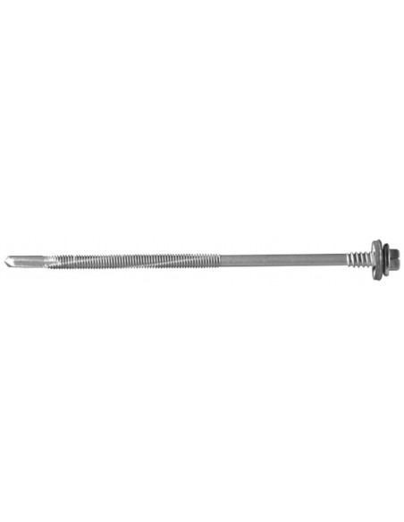 Vis AutoPerceuse acier zingué, tête hexagonale de 8mm sur plats sertie Inox A2.