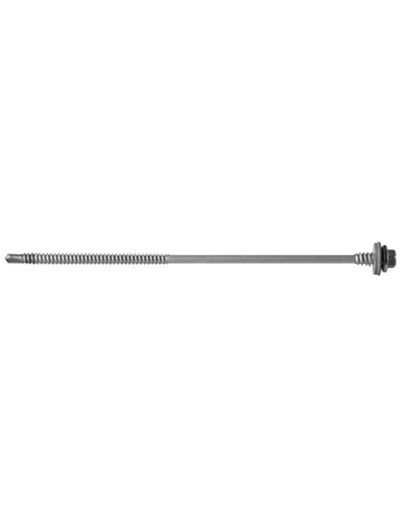 Vis AutoPerceuse acier zingué, tête hexagonale de 8mm sur plats sertie Inox A2.