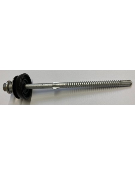 Vis AutoPerceuse acier zingué traité à 12 CK, pointe forêt acier cémenté, tête hexagonale de 8mm sur plats sertie Inox A2