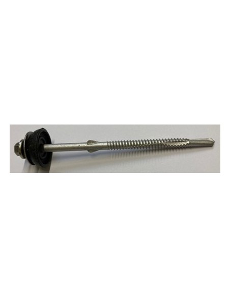 Vis AutoPerceuse acier zingué traité à 12 CK, pointe forêt acier cémenté, tête hexagonale de 8mm sur plats sertie Inox A2