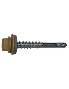 Vis AutoPerceuse acier zingué, tête hexagonale de 8mm sur plats sertie Inox A2.