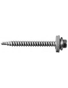 Vis AutoPerceuse acier zingué, tête hexagonale de 8mm sur plats sertie Inox A2.