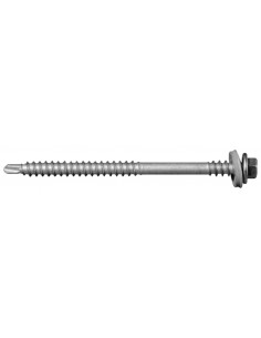 Vis AutoPerceuse acier zingué, tête hexagonale de 8mm sur plats sertie Inox A2.