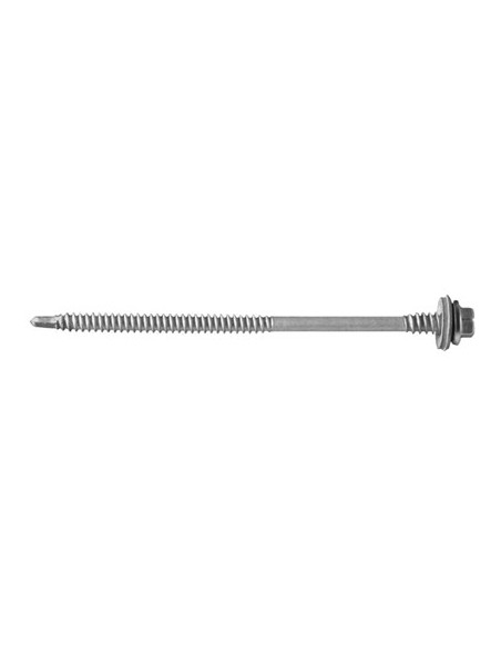 Vis AutoPerceuse acier zingué, tête hexagonale de 8mm sur plats sertie Inox A2.