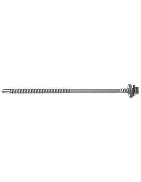 Vis AutoPerceuse acier zingué, tête hexagonale de 8mm sur plats sertie Inox A2.